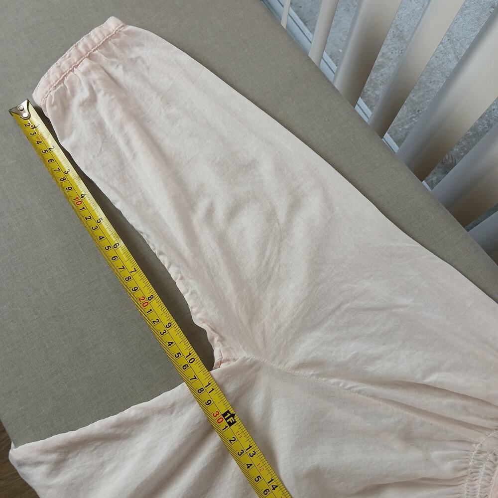 L.O.G.G. by H&M Sheer Pink Gauze Henley Blouse 8 pink lightweight cottage - Picture 16 of 16